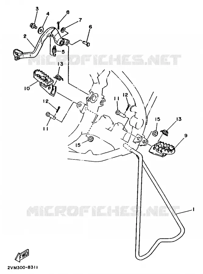 SUPPORT / REPOSE PIEDS Yamaha MOTO 250 1988 YZ  YZ250