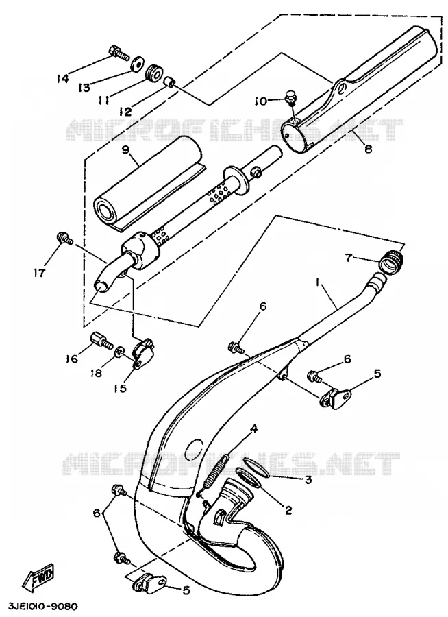 ECHAPPEMENT Yamaha MOTO 250 1989 YZ  YZ250