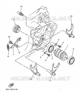 BARILLET DE SELECTION / FOURCHETTES pour Yamaha YZ250 de 1999