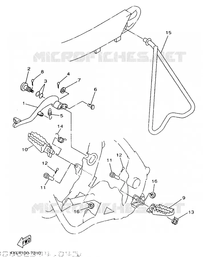 SUPPORT / REPOSE PIEDS Yamaha MOTO 250 1999 YZ  YZ250
