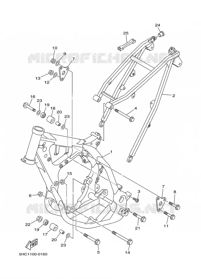 CADRE Yamaha MOTO 250 2000 YZ  YZ250