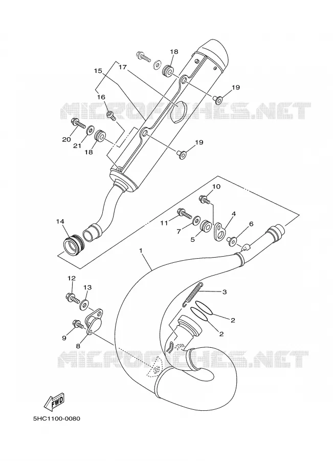 ECHAPPEMENT Yamaha MOTO 250 2000 YZ  YZ250