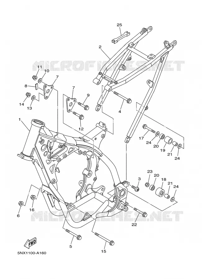 CADRE Yamaha MOTO 250 2002 YZ  YZ250
