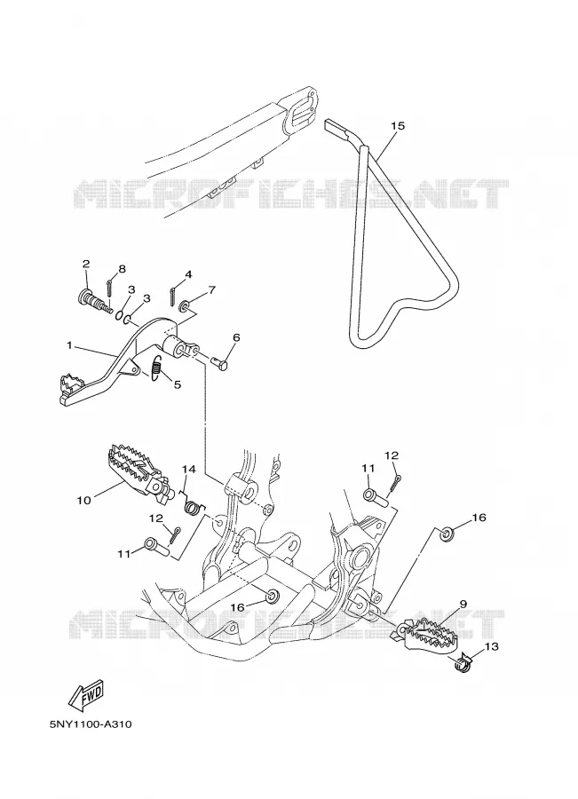 SUPPORT / REPOSE PIEDS Yamaha MOTO 250 2003 YZ  YZ250