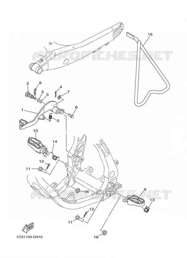 BEQUILLE / REPOSE PIEDS Yamaha MOTO 250 2007 YZ  YZ250