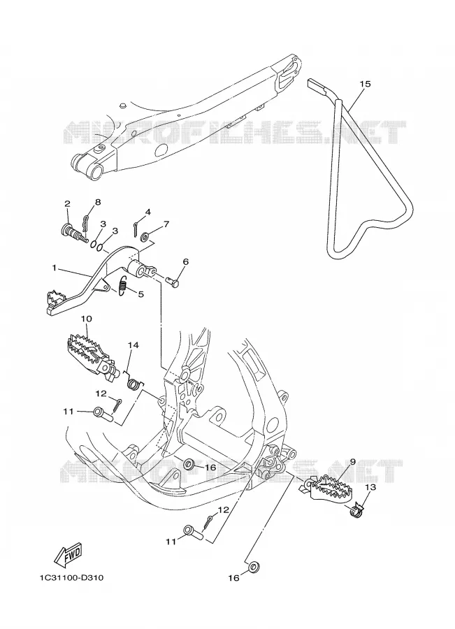 BEQUILLE / REPOSE PIEDS Yamaha MOTO 250 2007 YZ  YZ250