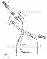 GUIDON ET CABLES pour Yamaha YZ250B de 1991