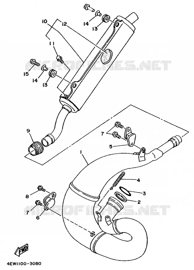 ECHAPPEMENT Yamaha MOTO 250 1993 YZ  YZ250E