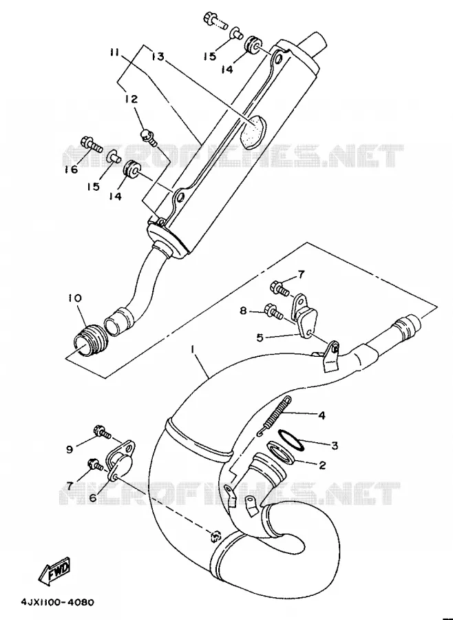 ECHAPPEMENT Yamaha MOTO 250 1994 YZF  YZ250F