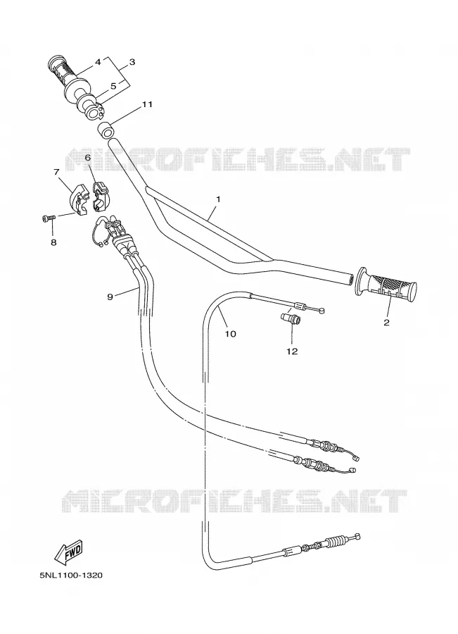 GUIDON ET CABLES Yamaha MOTO 250 2001 YZF  YZ250F
