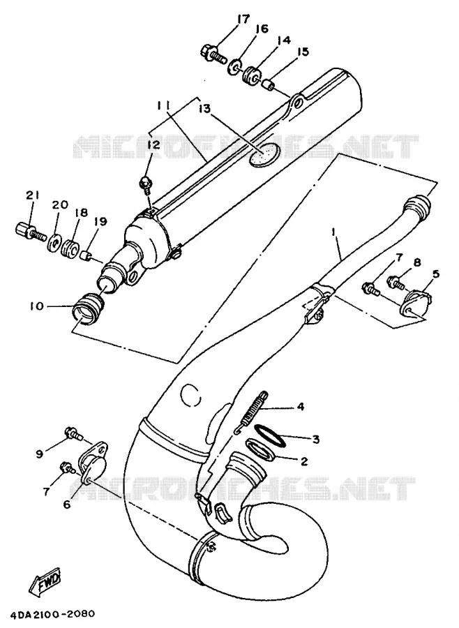 ECHAPPEMENT Yamaha MOTO 250 1992 YZ  YZ250LC