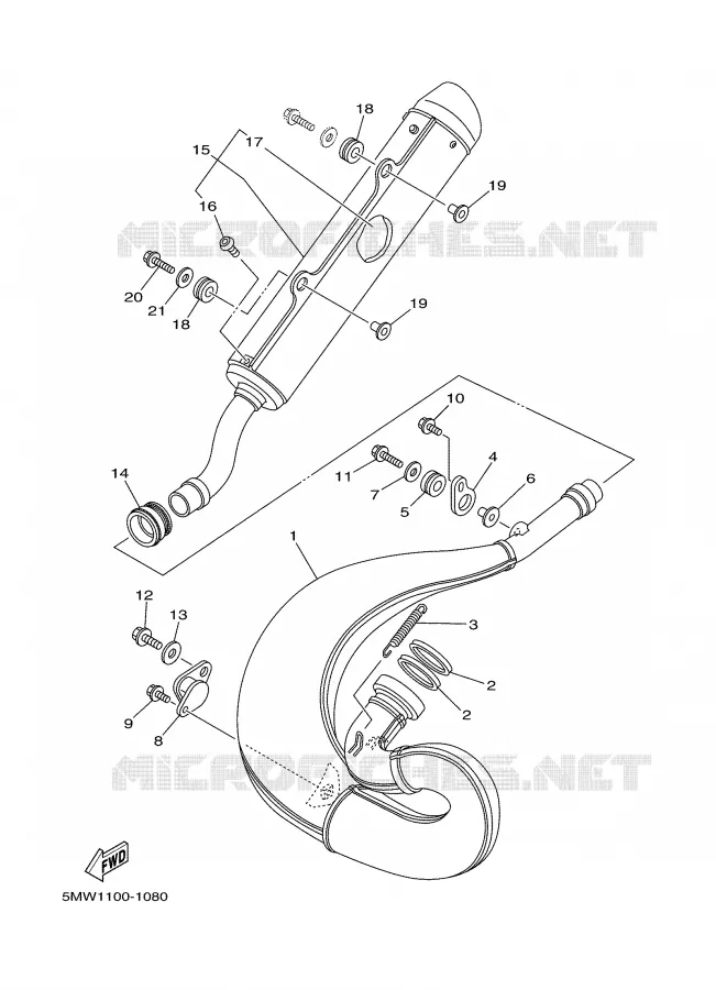 ECHAPPEMENT Yamaha MOTO 250 2001 YZ  YZ250N