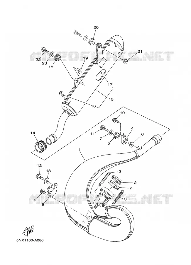 ECHAPPEMENT Yamaha MOTO 250 2003 YZ  YZ250R