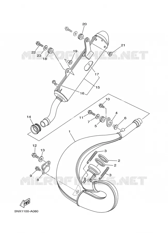 ECHAPPEMENT Yamaha MOTO 250 2003 YZ  YZ250R