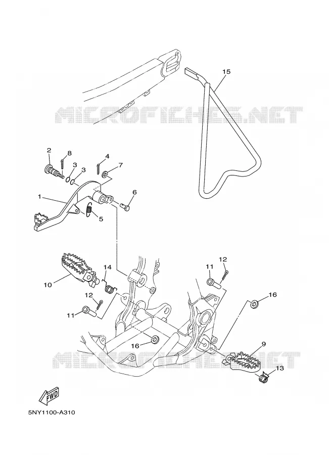 SUPPORT / REPOSE PIEDS Yamaha MOTO 250 2003 YZ  YZ250R
