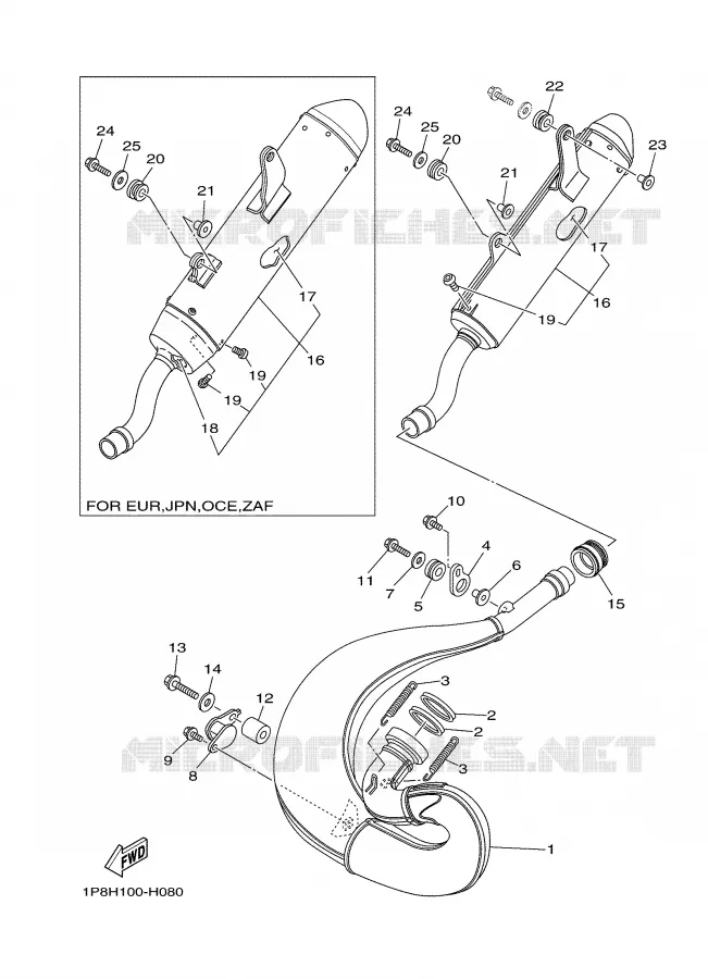 ECHAPPEMENT Yamaha MOTO 250 2009 YZ  YZ250