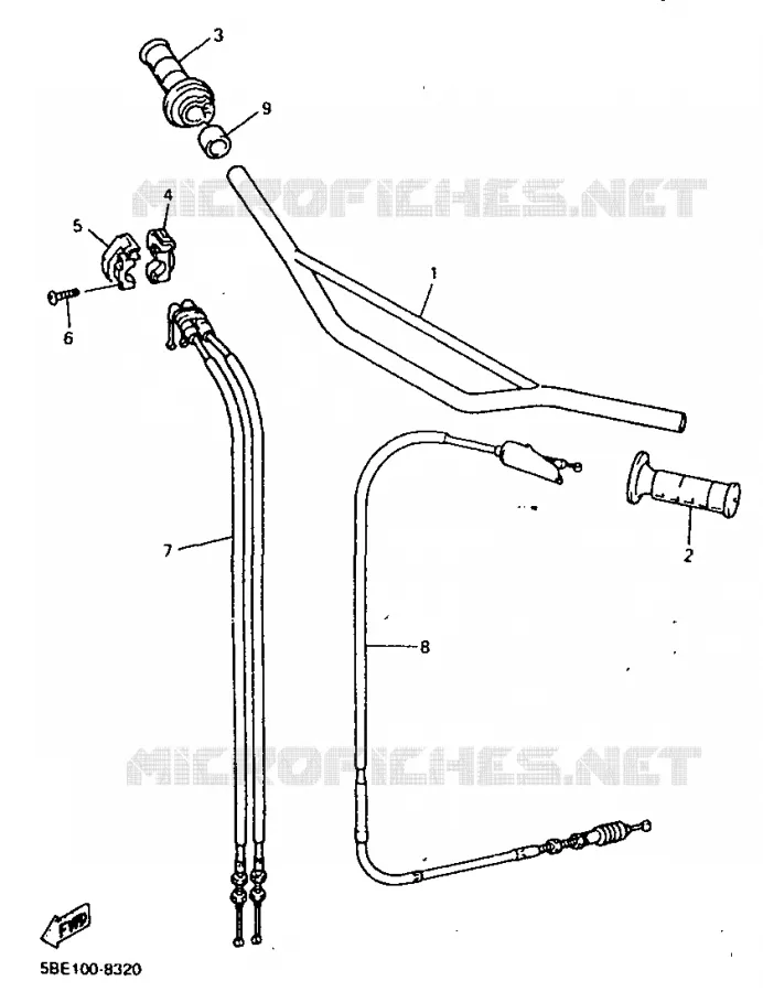 GUIDON ET CABLES Yamaha MOTO 400 1998 YZF  YZ400F