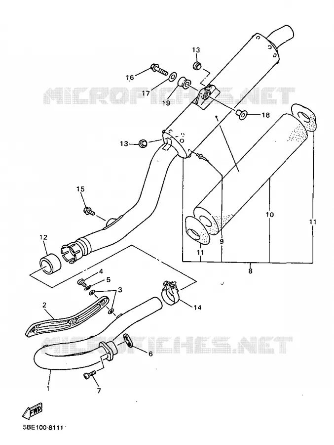 ECHAPPEMENT Yamaha MOTO 400 1998 YZF  YZ400F