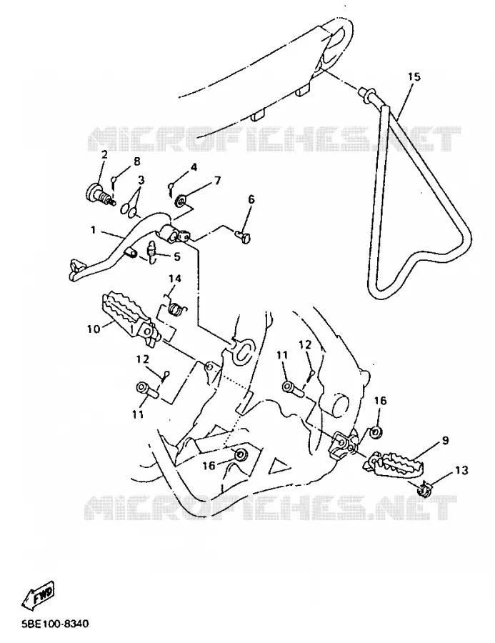 SUPPORT / REPOSE PIEDS Yamaha MOTO 400 1998 YZF  YZ400F