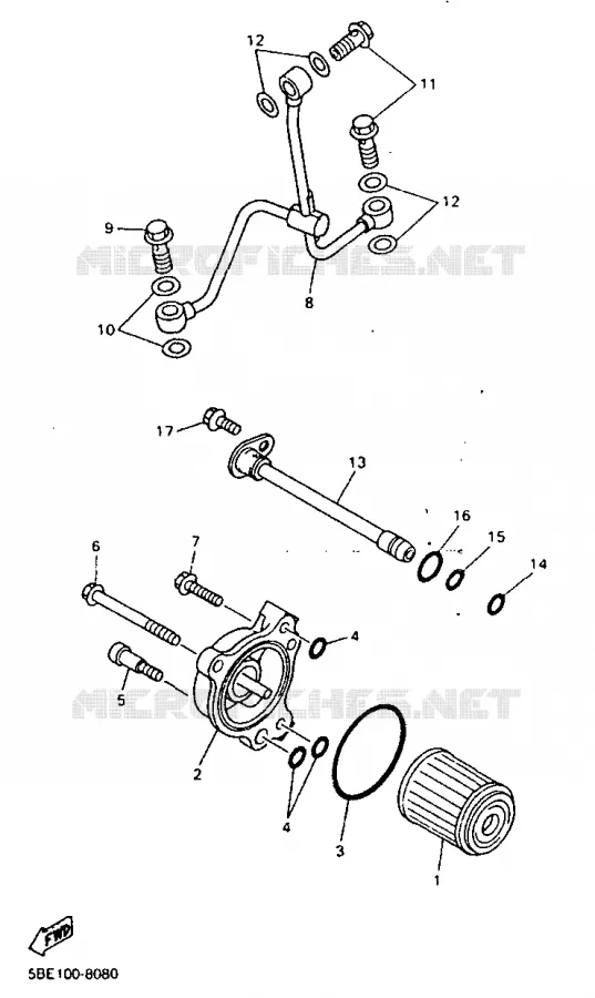 FILTRE A HUILE Yamaha MOTO 400 1998 YZF  YZ400F