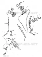 ARBRE A CAMES / CHAINE DE DISTRIBUTION pour Yamaha YZ400FK de 1998