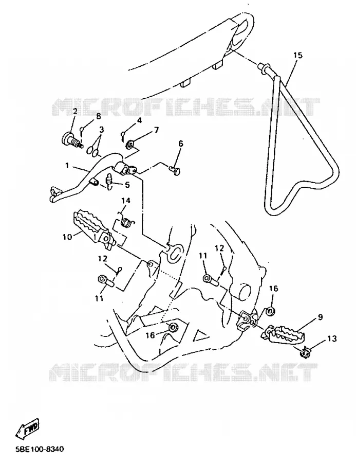 SUPPORT / REPOSE PIEDS Yamaha MOTO 400 1999 YZF  YZ400FL