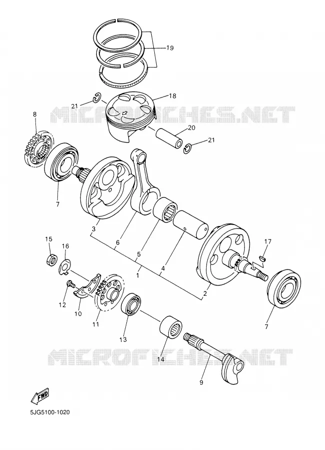 VILEBREQUIN / PISTON Yamaha MOTO 426 2001 YZF  YZ426F