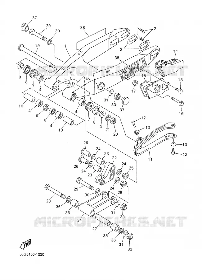 BRAS ARRIERE Yamaha MOTO 426 2001 YZF  YZ426F