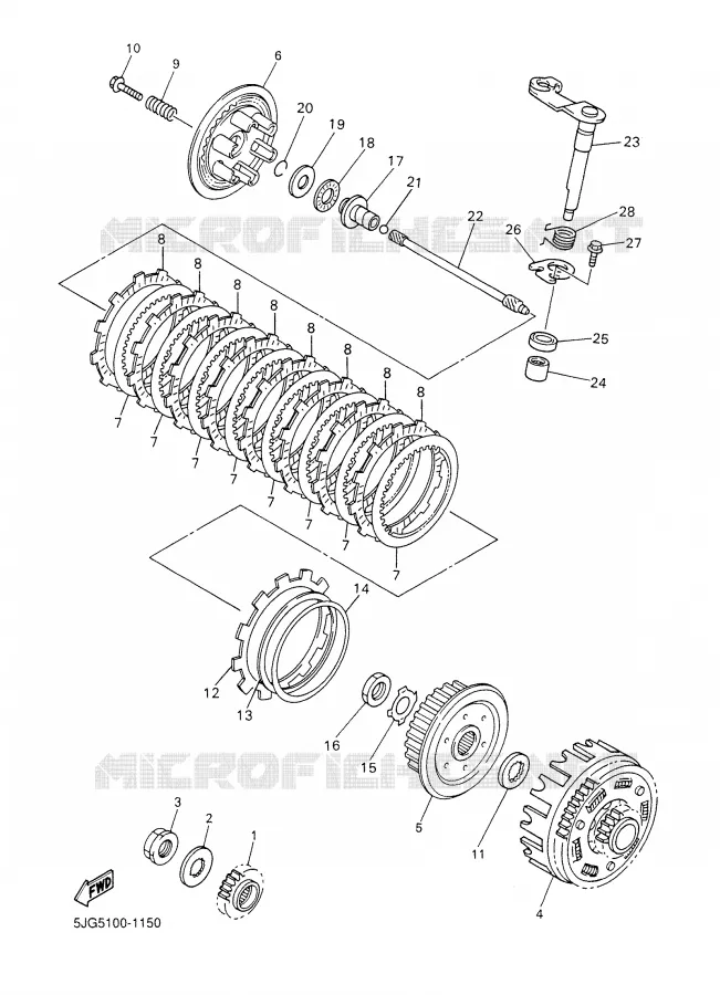 EMBRAYAGE DE DEMARREUR Yamaha MOTO 426 2001 YZF  YZ426FN
