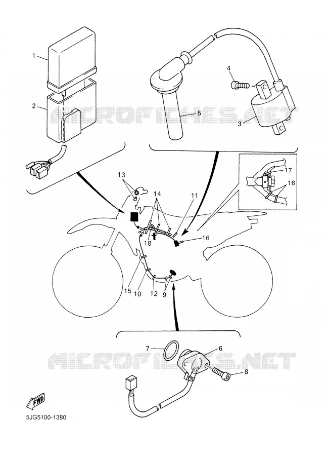 PARTIE ELECTRIQUE 1 Yamaha MOTO 426 2001 YZF  YZ426FN