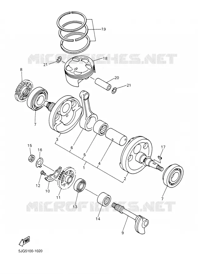 VILEBREQUIN / PISTON Yamaha MOTO 426 2001 YZF  YZ426FN