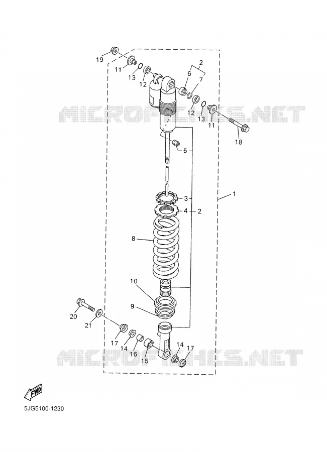 AMORTISSEUR ARRIERE Yamaha MOTO 426 2001 YZF  YZ426FN