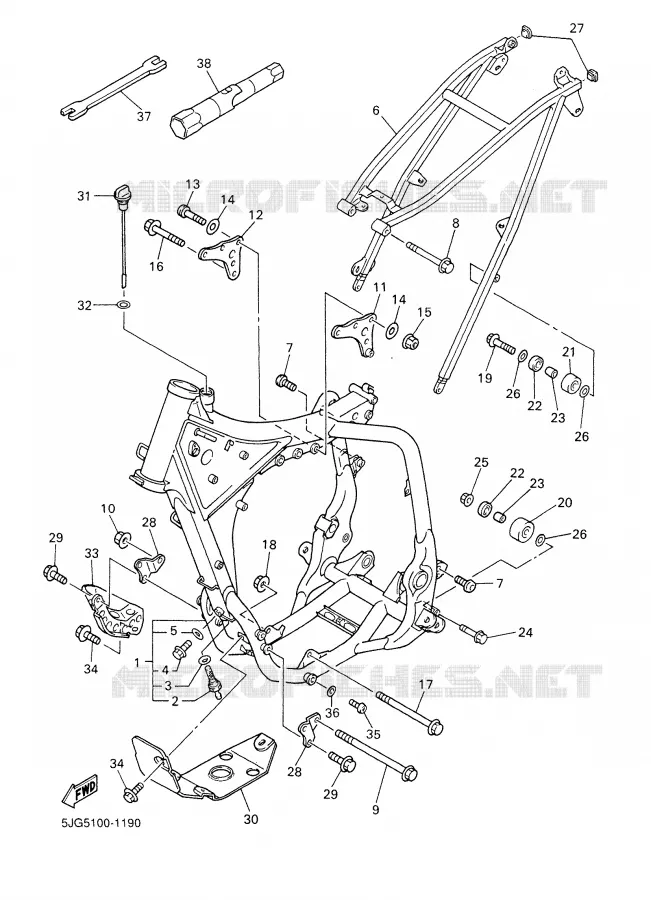 CADRE Yamaha MOTO 426 2002 YZF  YZ426FP