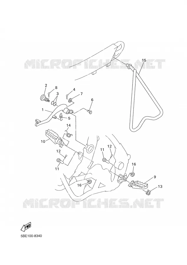 SUPPORT / REPOSE PIEDS Yamaha MOTO 426 2002 YZF  YZ426FP