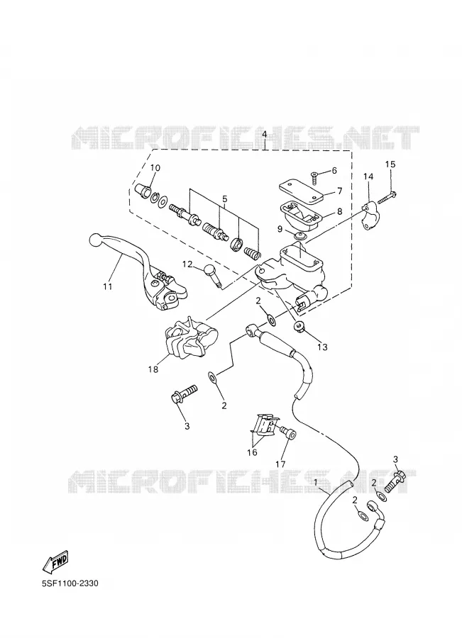 MAITRE CYLINDRE AVANT Yamaha MOTO 426 2002 YZF  YZ426FP