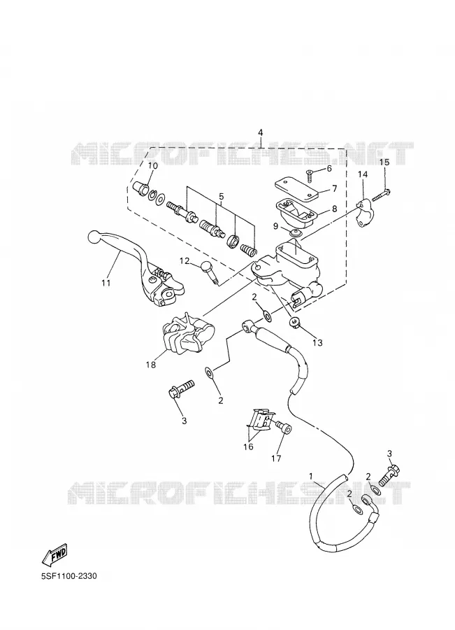 MAITRE CYLINDRE AVANT Yamaha MOTO 426 2002 YZF  YZ426FP