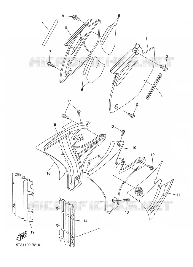 COUVERCLE LATERAL Yamaha MOTO 450 2003 YZF  YZ450F