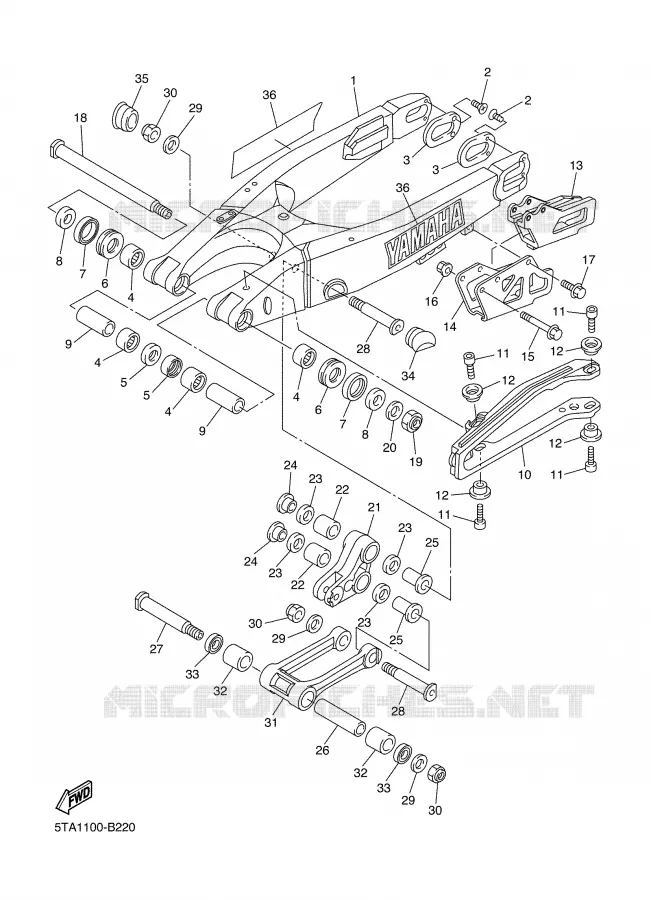 BRAS ARRIERE Yamaha MOTO 450 2003 YZF  YZ450F