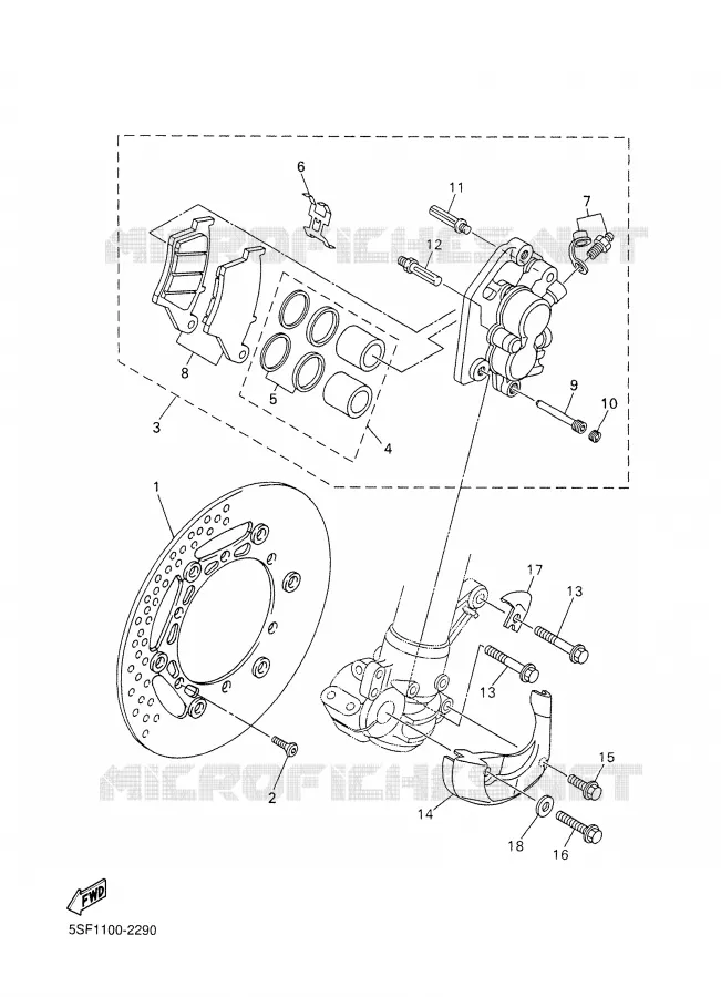 ETRIER DE FREIN AVANT Yamaha MOTO 450 2003 YZF  YZ450F