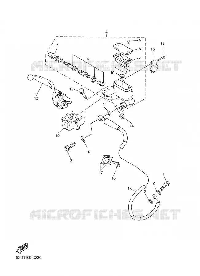 MAITRE CYLINDRE AVANT Yamaha MOTO 450 2004 YZF  YZ450F