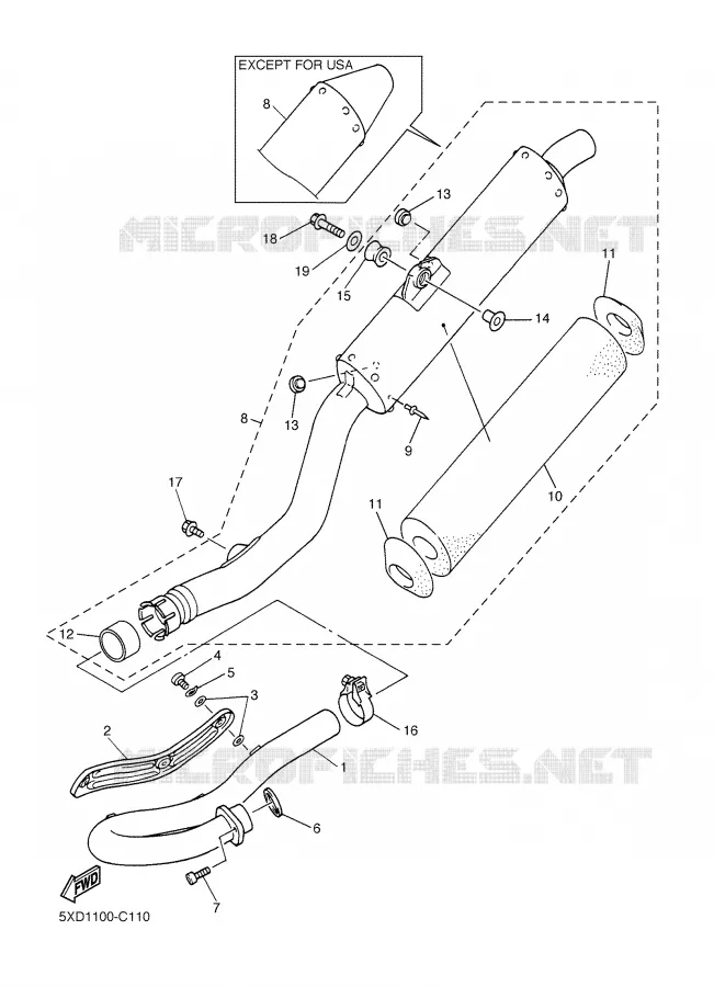 ECHAPPEMENT Yamaha MOTO 450 2005 YZF  YZ450F