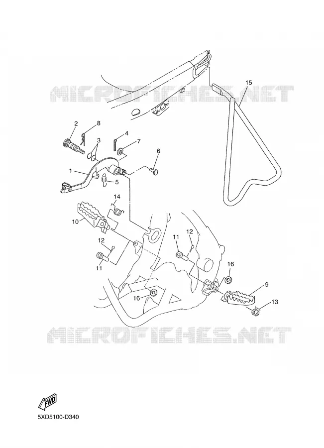 BEQUILLE / REPOSE PIEDS Yamaha MOTO 450 2005 YZF  YZ450F