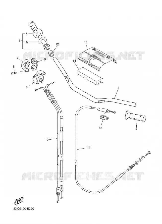 GUIDON ET CABLES Yamaha MOTO 450 2006 YZF  YZ450F