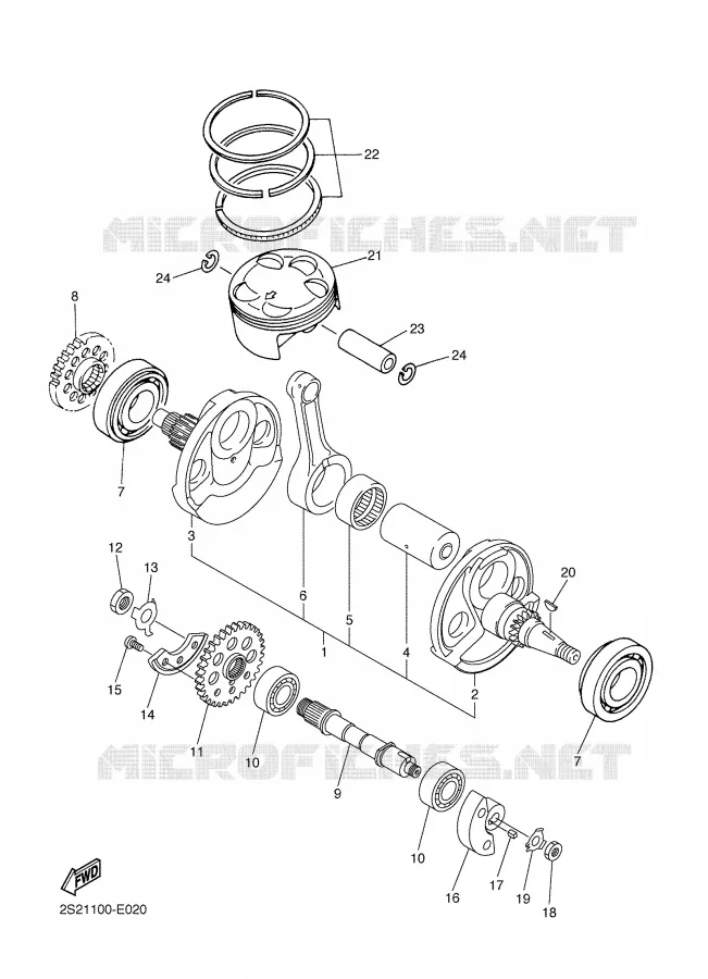 VILEBREQUIN / PISTON Yamaha MOTO 450 2006 YZF  YZ450F