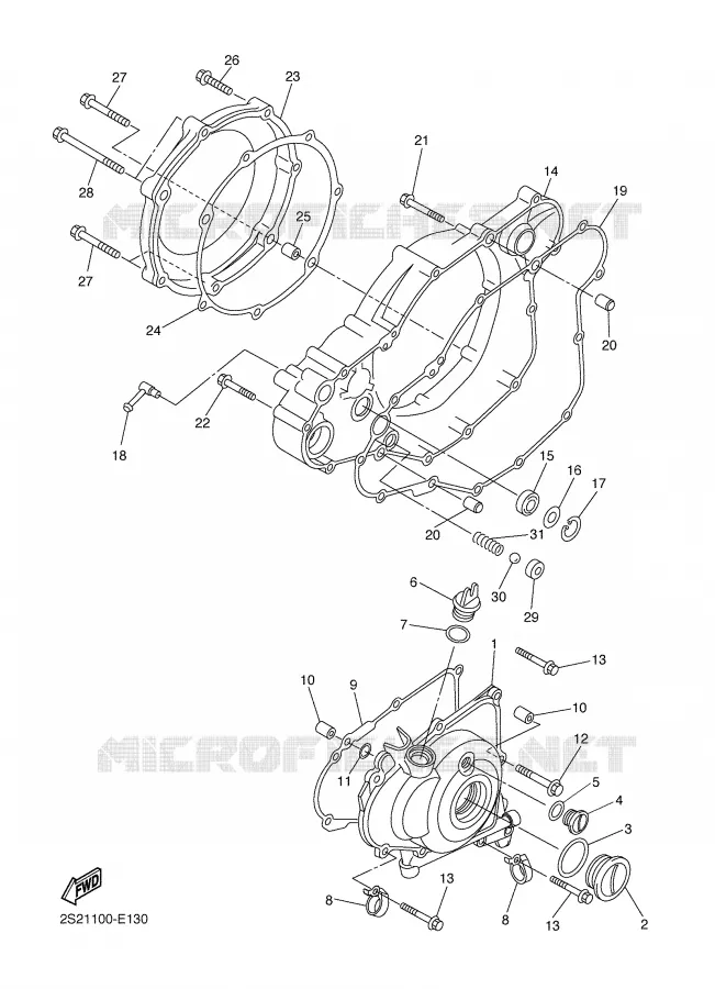 CARTER - MOTEUR 1 Yamaha MOTO 450 2007 YZF  YZ450F