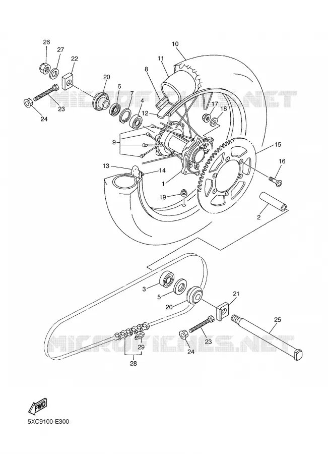 ROUE ARRIERE Yamaha MOTO 450 2007 YZF  YZ450F