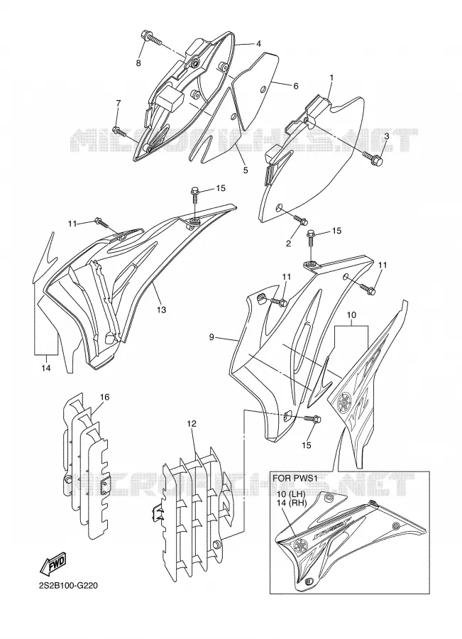 COUVERCLE LATERAL Yamaha MOTO 450 2008 YZF  YZ450F