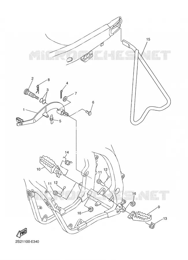 BEQUILLE / REPOSE PIEDS Yamaha MOTO 450 2008 YZF  YZ450F