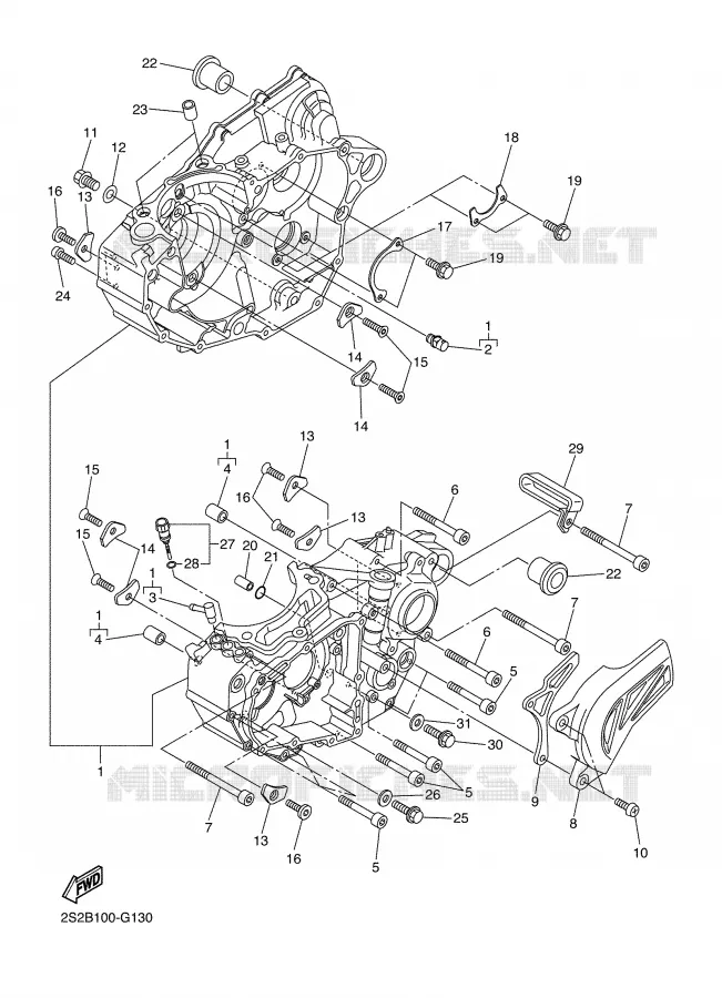 CARTER MOTEUR Yamaha MOTO 450 2008 YZF  YZ450F