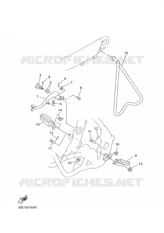 BEQUILLE / REPOSE PIEDS Yamaha MOTO 450 2004 YZF  YZ450FS